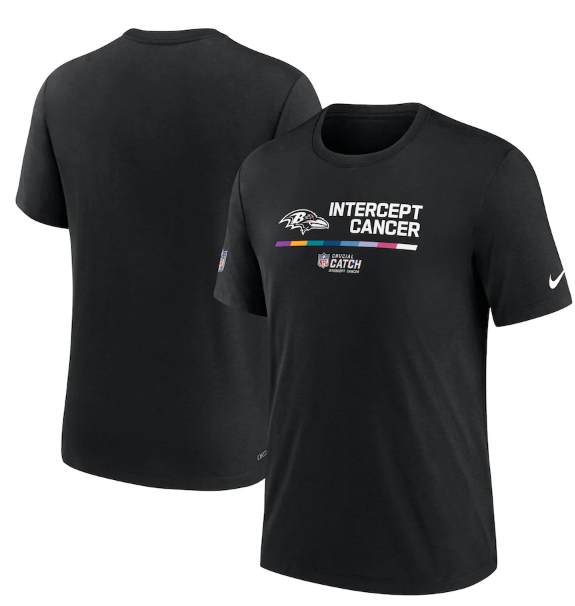 Men's Baltimore Ravens 2022 Black Crucial Catch Performance T-Shirt